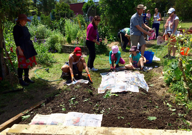 newspaper while making a no dig garden