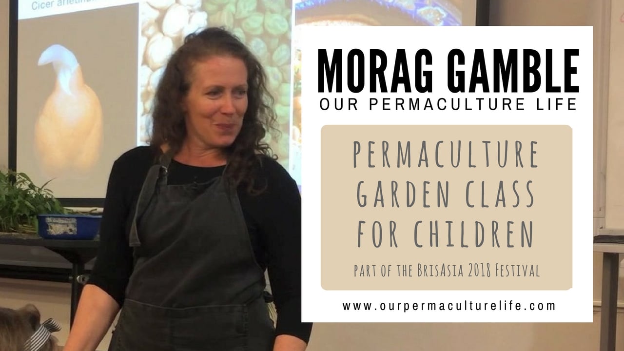 Morag teaches permaculture to children.